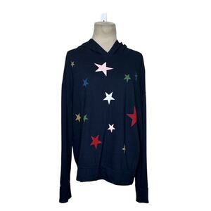 Sundry navy multi pop over star graphic hoodie sweatshirt size 2 US Medium